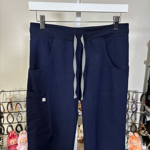 FIGS scrub pants women’s XS technical fabric navy blue pockets nurse - Picture 5 of 10